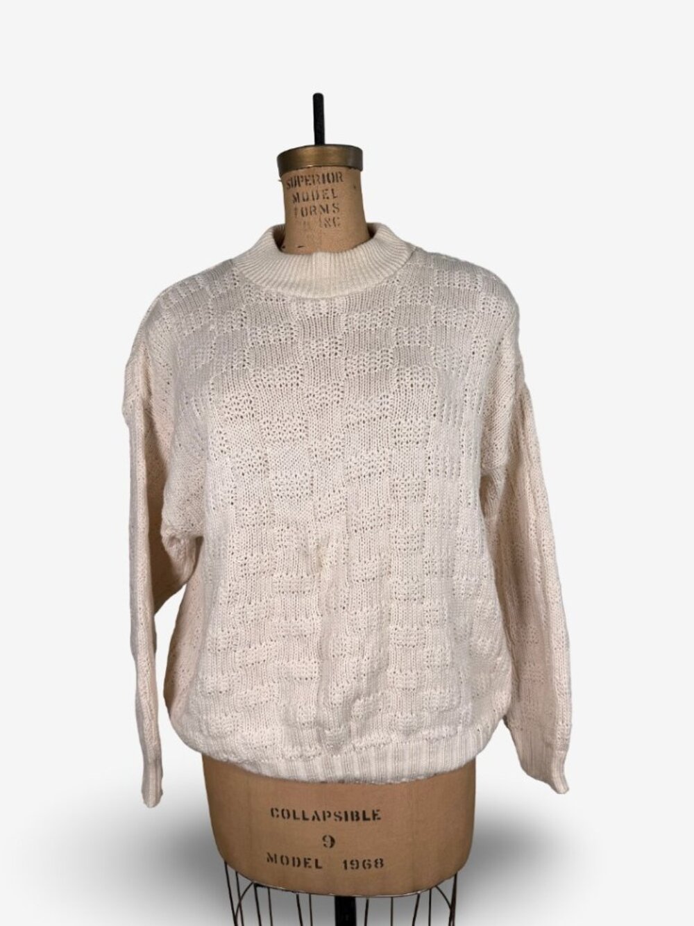 Vintage made in Canada Countdown Cotton Knitted Checkered Sweater